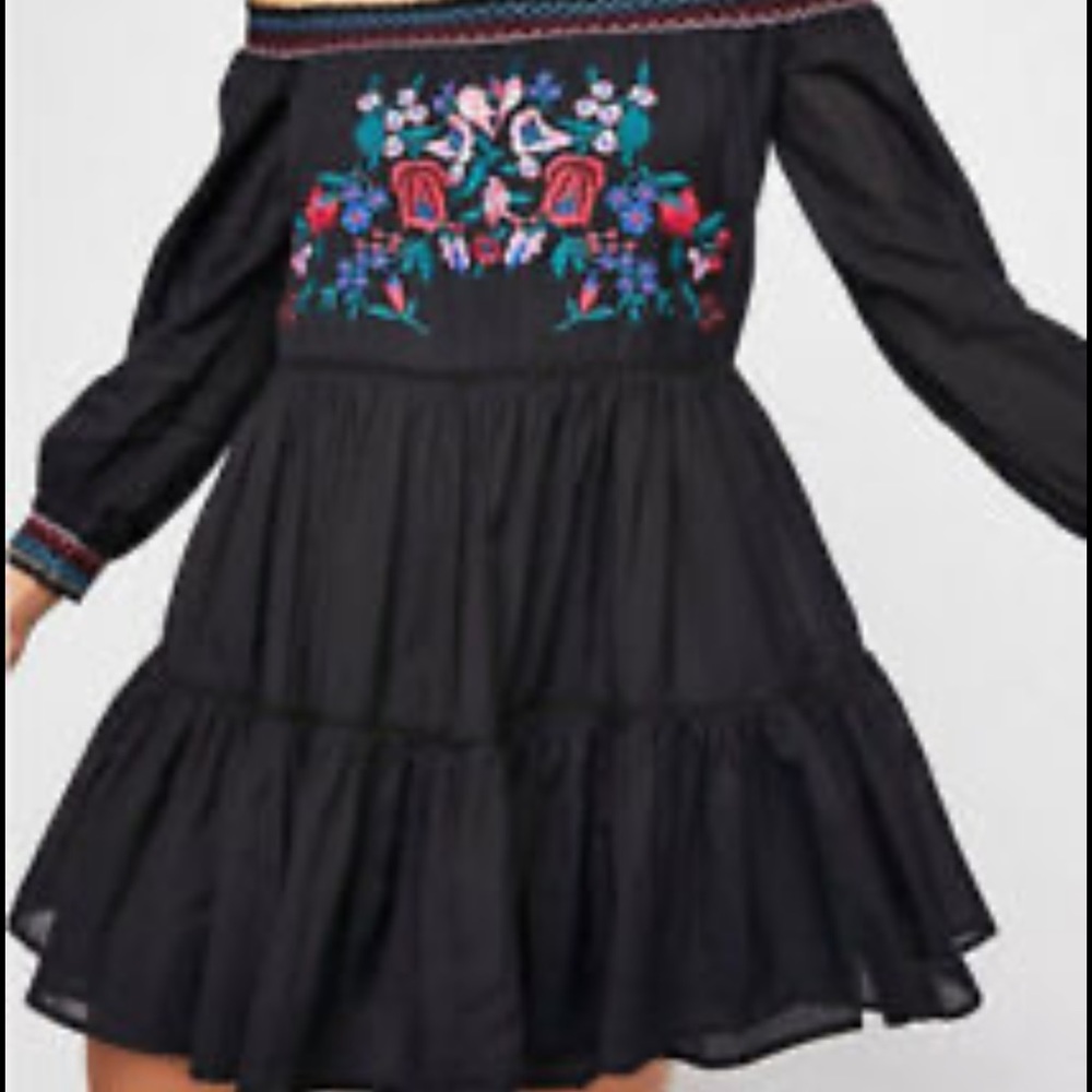 Free People Sun Beams Dress in Black - Picture 3 of 12